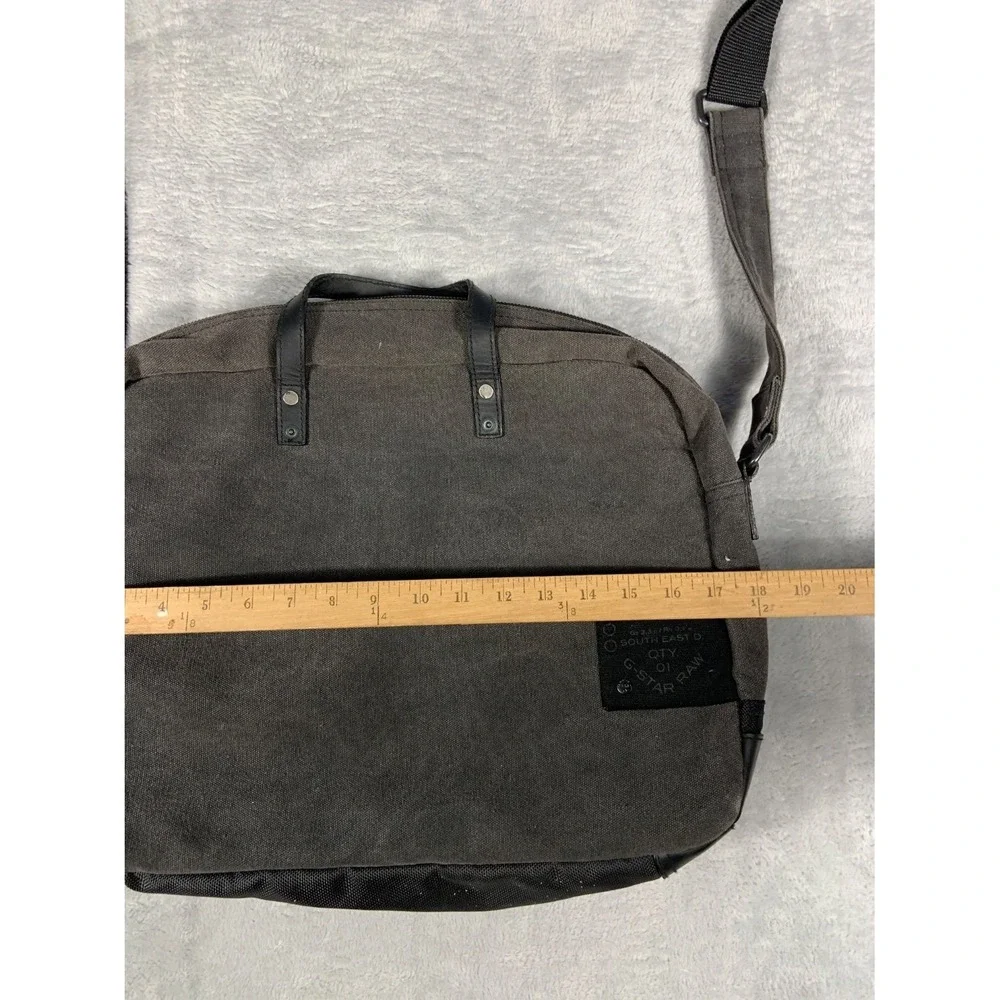 G-Star Raw Originals Denim Messenger Bag Large Gray Canvas Laptop Briefcase 3301